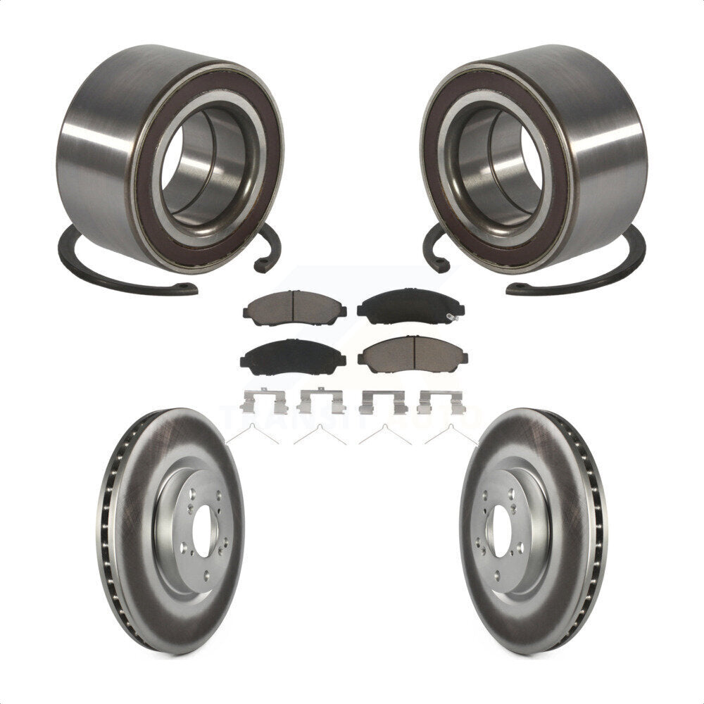 Front Wheel Bearing Coat Brake Rotor Pads Kit For 2014-2020 Acura RLX Sport Hybrid SH-AWD KBB-128224
