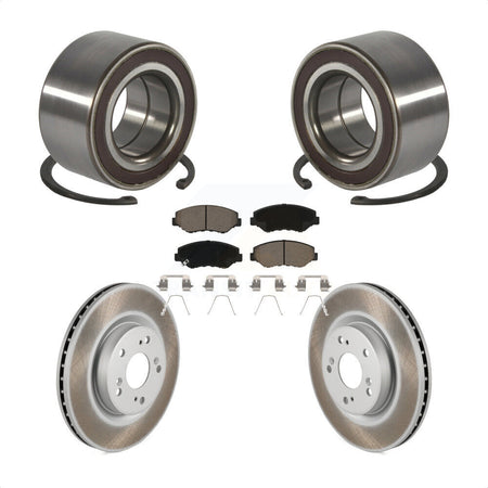 Front Wheel Bearing Coated Disc Brake Rotors And Pads Kit For 2012-2016 Honda CR-V FWD KBB-128225