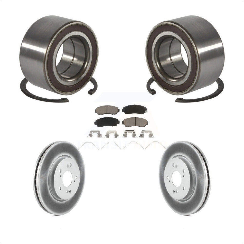Front Wheel Bearing Coated Disc Brake Rotors And Pads Kit For 2012-2016 Honda CR-V AWD KBB-128226