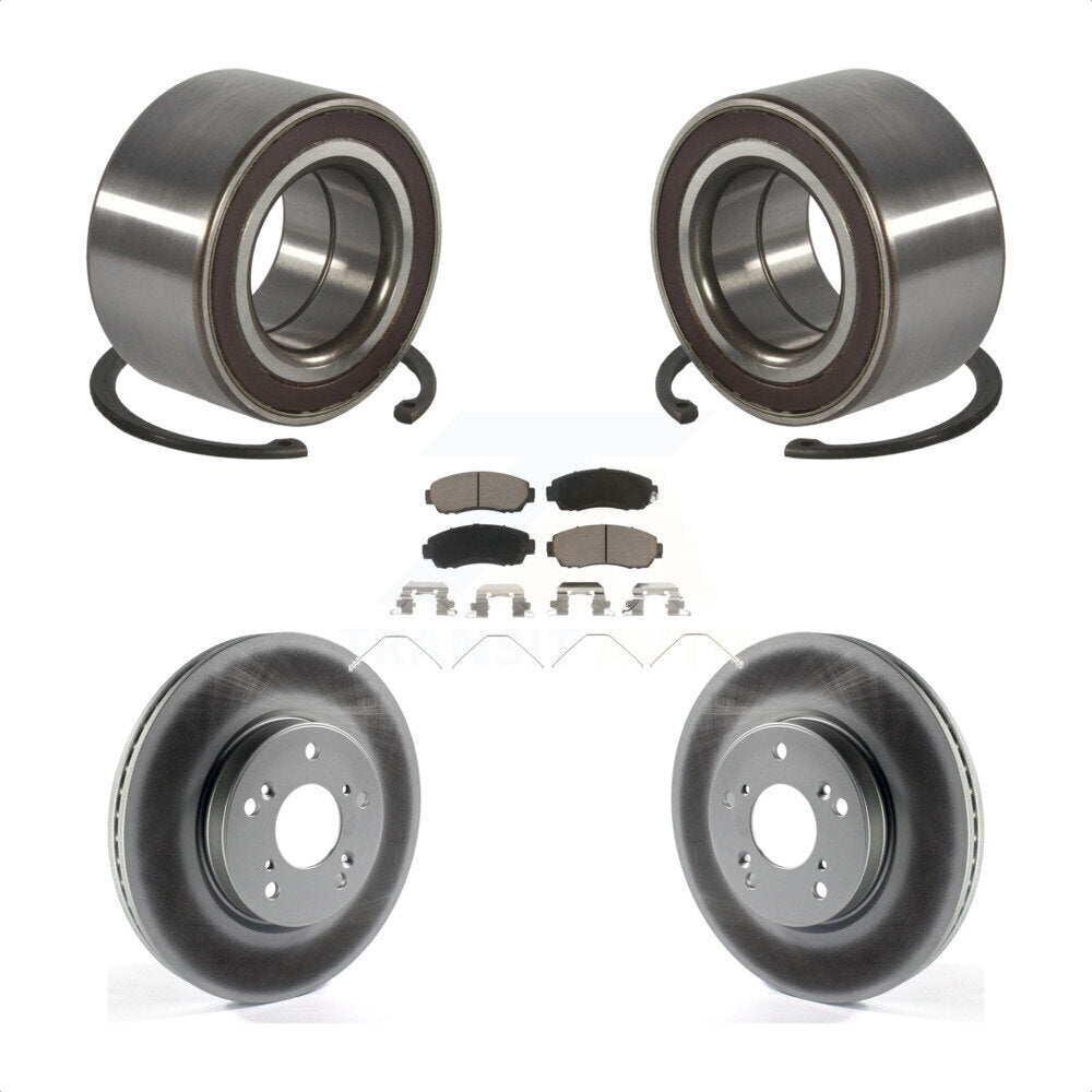 Front Wheel Bearing Coated Disc Brake Rotors And Ceramic Pads Kit For Honda CR-V KBB-128230