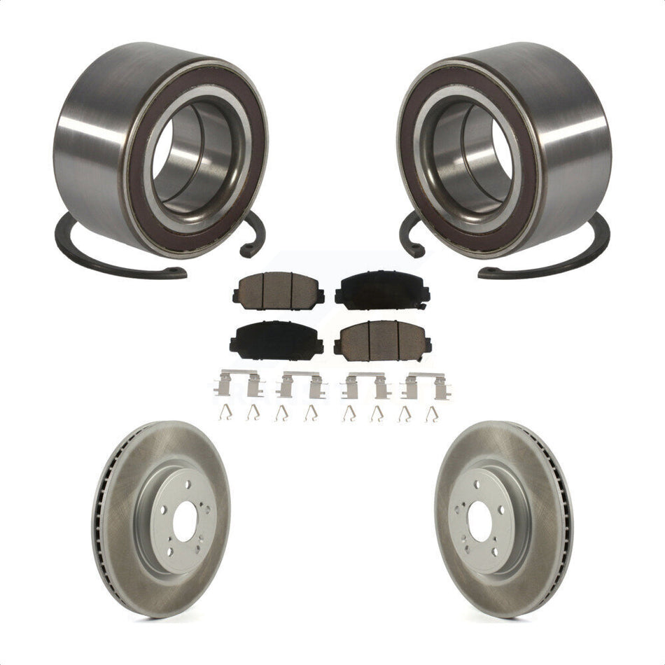 Front Wheel Bearing Coated Disc Brake Rotors And Ceramic Pads Kit For Honda CR-V KBB-128231