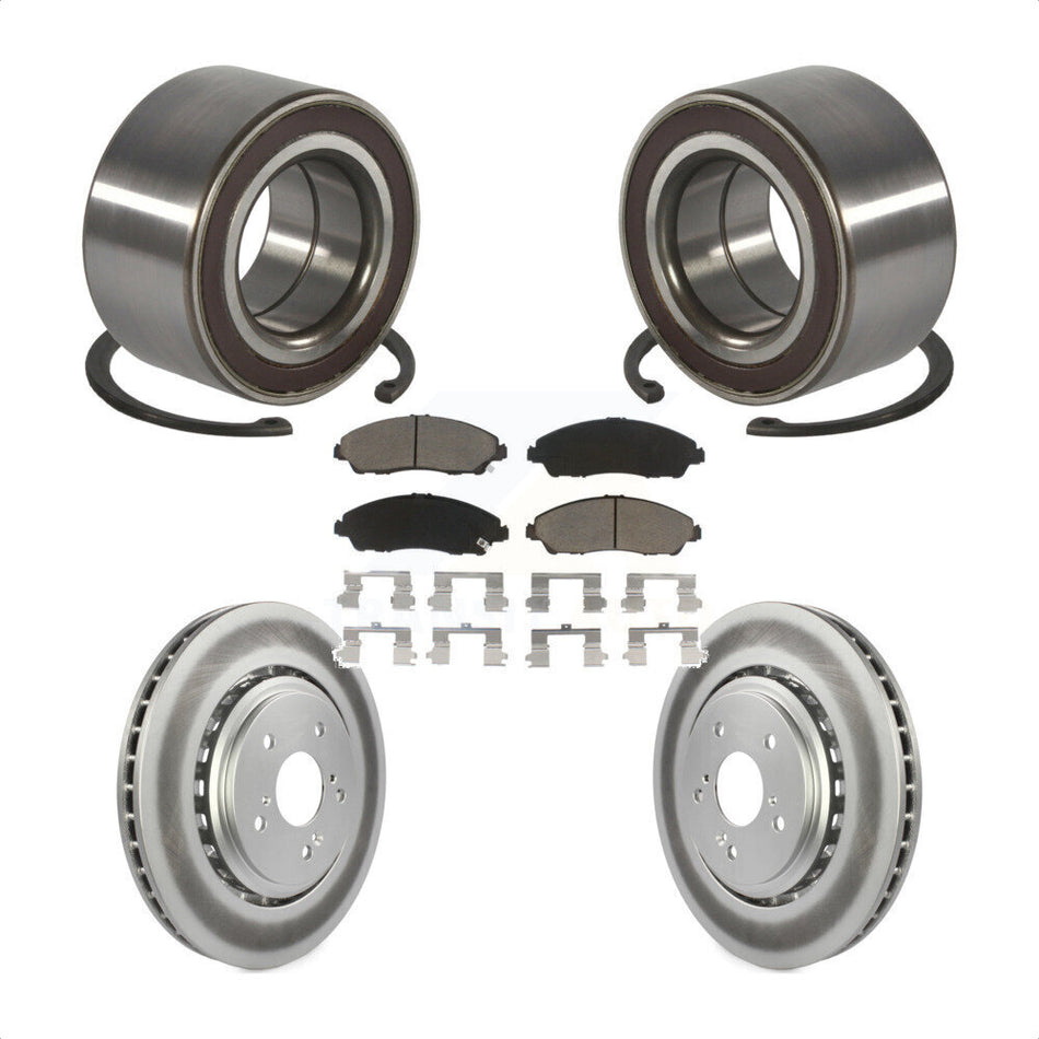 Front Wheel Bearing Coated Disc Brake Rotors And Ceramic Pads Kit For 2014-2016 Acura MDX KBB-128232