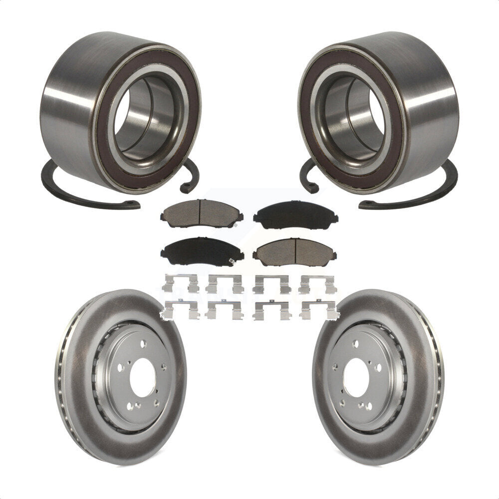 Front Wheel Bearing Coated Disc Brake Rotor And Ceramic Pad Kit For Honda Pilot Acura MDX KBB-128233