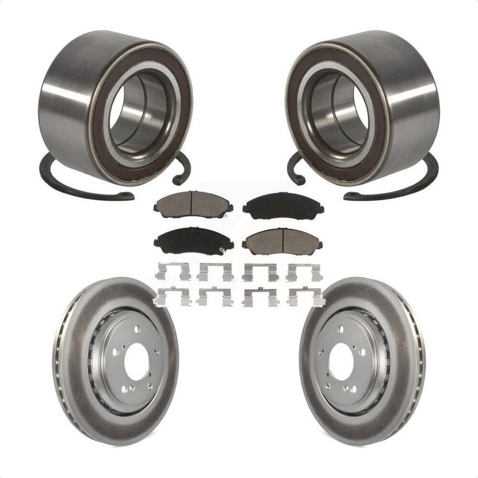 Front Wheel Bearing Coated Disc Brake Rotor And Ceramic Pad Kit For Honda Pilot Acura MDX KBB-128233