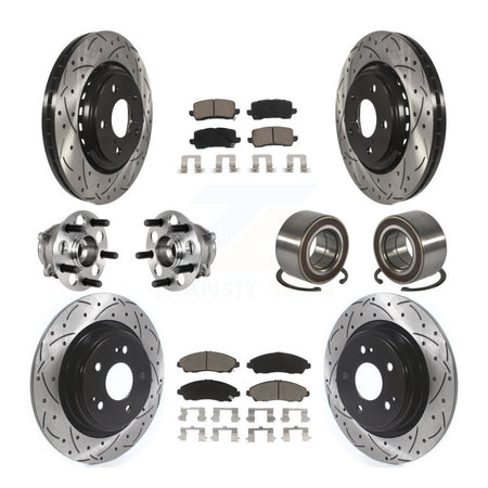 Front Rear Hub Bearing Coated Disc Brake Rotors And Ceramic Pads Kit (10Pc) For Acura MDX KBB-128260
