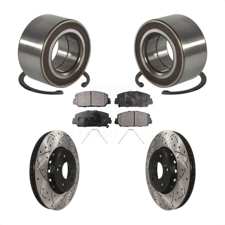 Front Wheel Bearing Coated Drilled Slotted Brake Rotor & Pads Kit For 2013-2018 Acura RDX KBB-128283