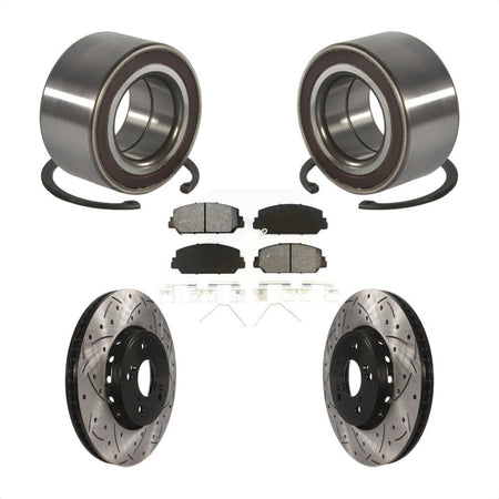 Front Wheel Bearing Coated Drilled Slotted Brake Rotor & Pads Kit For 2013-2018 Acura RDX KBB-128292