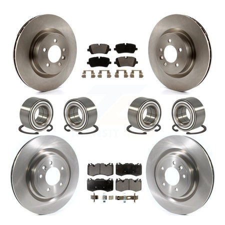 Front Rear Bearings Disc Brake Rotors And Pads Kit (10Pc) For 2016 Land Rover Range 3.0L KBB-128298