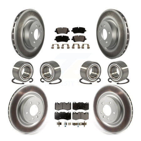 Front Rear Bearing Coated Disc Brake Rotor Pads Kit (10Pc) For 2016 Land Rover Range 3.0L KBB-128299