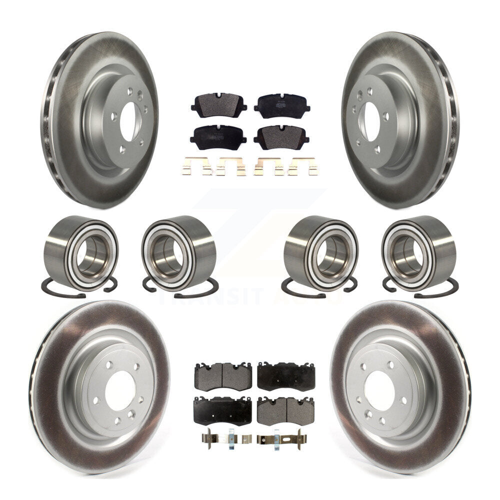 Front Rear Bearing Coated Disc Brake Rotor Pads Kit (10Pc) For 2016 Land Rover Range 3.0L KBB-128302
