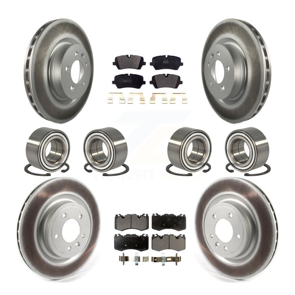 Front Rear Bearing Coated Disc Brake Rotor Pads Kit (10Pc) For 2016 Land Rover Range 3.0L KBB-128302