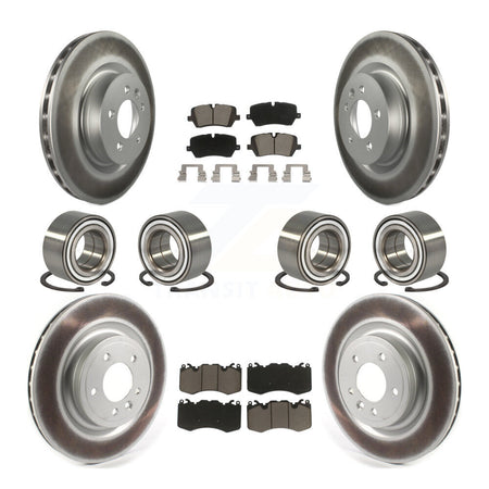 Front Rear Bearing Coated Disc Brake Rotor Pads Kit (10Pc) For 2016 Land Rover Range 3.0L KBB-128304