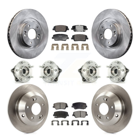 Front Rear Hub Bearing Brake Rotor Pads Kit (10Pc) For Hyundai Santa Fe Sport Kia Sorento KBB-128356