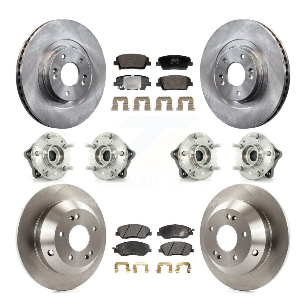 Front Rear Hub Bearing Brake Rotor & Pad Kit (10Pc) For Hyundai Santa Fe XL AWD with 3.3L KBB-128420