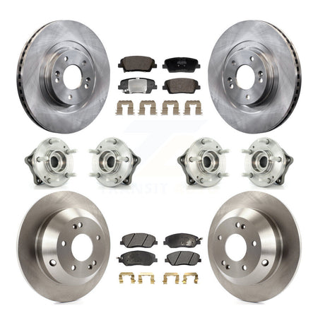Front Rear Hub Bearing Brake Rotor & Pad Kit (10Pc) For Hyundai Santa Fe XL AWD with 3.3L KBB-128420