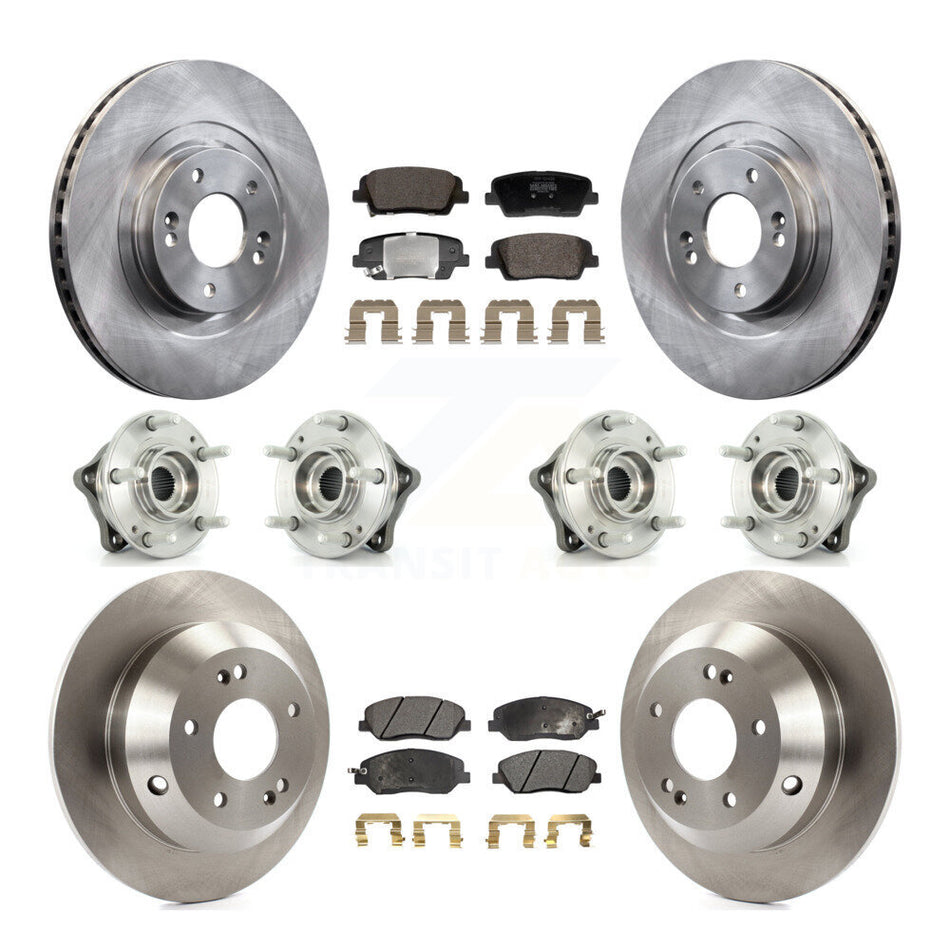 Front Rear Hub Bearing Brake Rotor & Pad Kit (10Pc) For Hyundai Santa Fe XL AWD with 3.3L KBB-128420