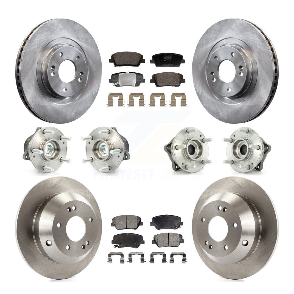 Front Rear Hub Bearing Brake Rotor Pads Kit (10Pc) For Hyundai Santa Fe Sport Kia Sorento KBB-128425