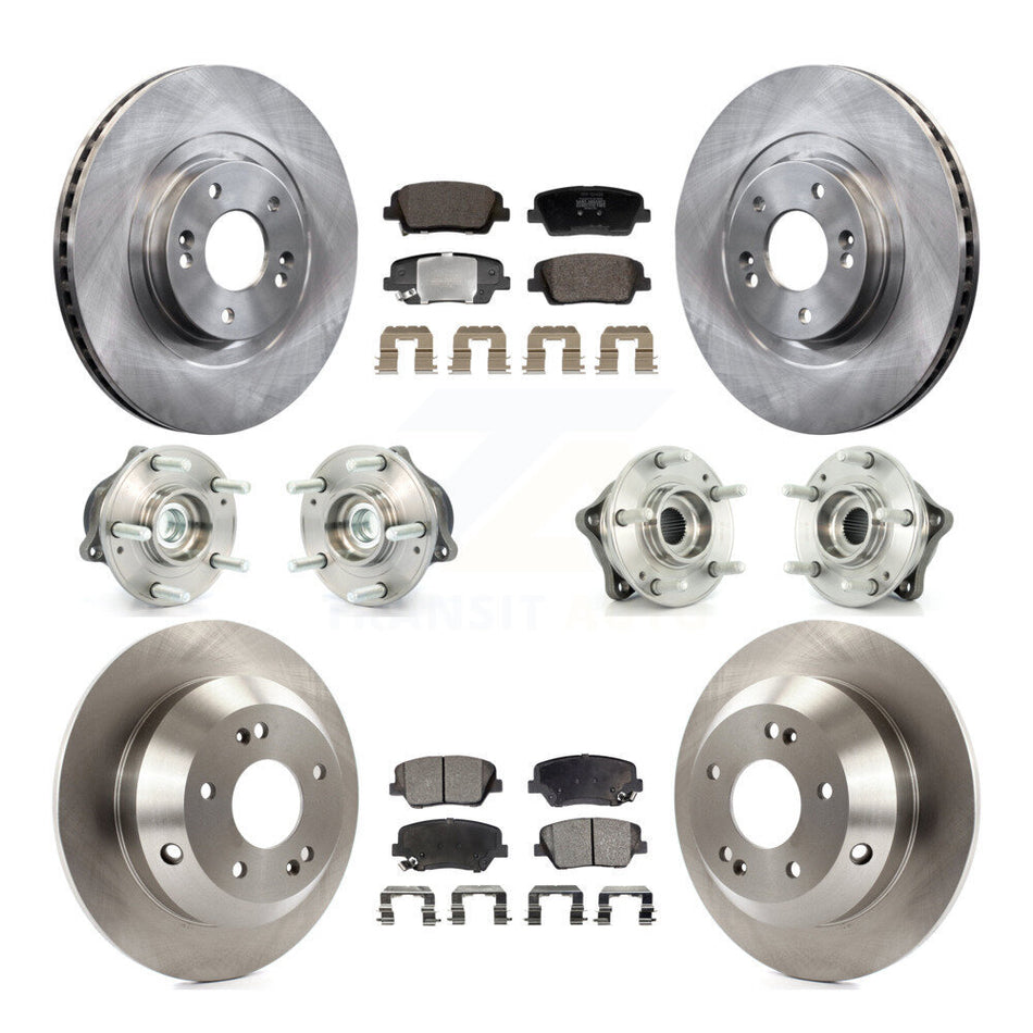 Front Rear Hub Bearing Brake Rotor Pads Kit (10Pc) For Hyundai Santa Fe Sport Kia Sorento KBB-128425