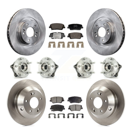 Front Rear Hub Bearing Brake Rotor Pads Kit (10Pc) For Hyundai Santa Fe Sport Kia Sorento KBB-128426