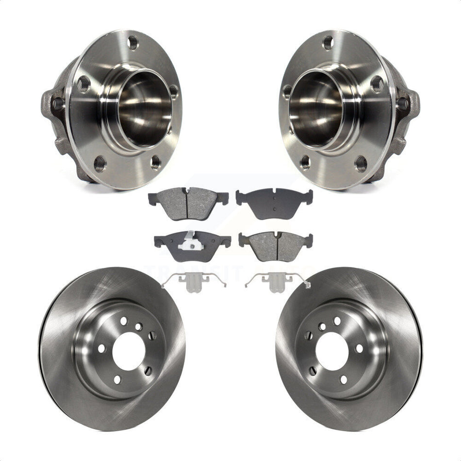 Front Hub Bearing Assembly Disc Brake Rotors And Semi-Metallic Pads Kit For BMW 528i KBB-128470
