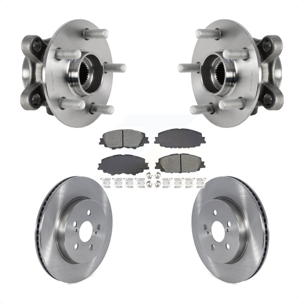 Front Hub Bearing Assembly Disc Brake Rotors And Pads Kit For Toyota Corolla Prius Prime KBB-128475