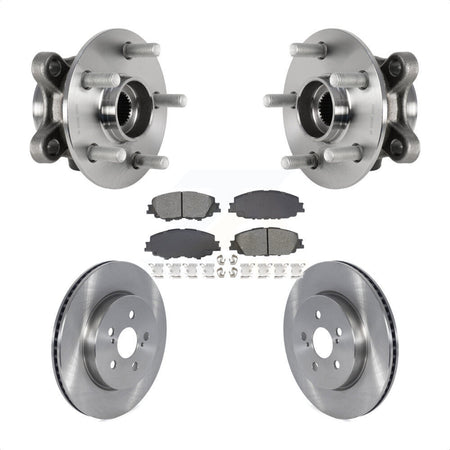 Front Hub Bearing Assembly Disc Brake Rotors And Pads Kit For Toyota Corolla Prius Prime KBB-128475