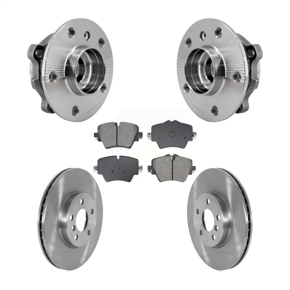 Front Hub Bearing Assembly Disc Brake Rotor & Pads Kit For Mini Cooper Countryman Clubman KBB-128480
