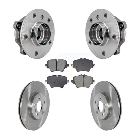 Front Hub Bearing Assembly Disc Brake Rotor & Pads Kit For Mini Cooper Countryman Clubman KBB-128480