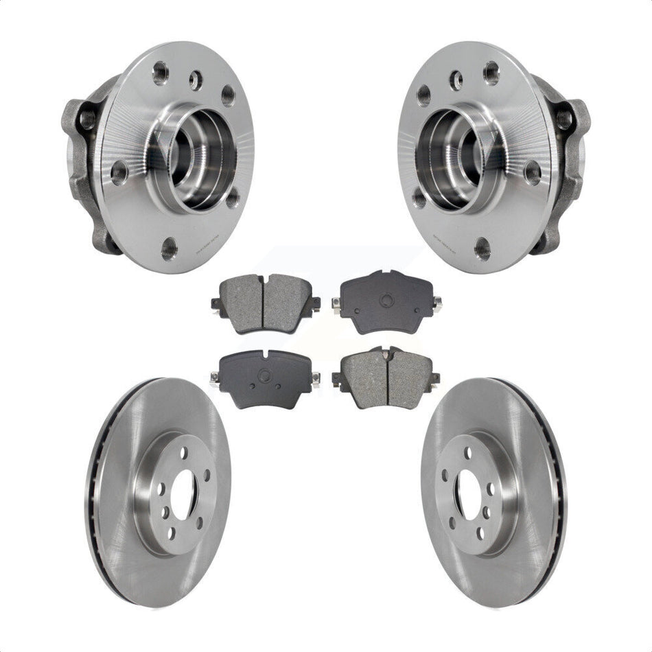 Front Hub Bearing Assembly Disc Brake Rotor & Pads Kit For Mini Cooper Countryman Clubman KBB-128480