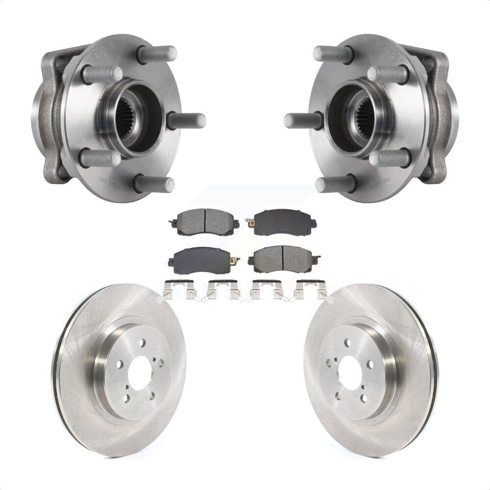 Front Hub Bearing Assembly Disc Brake Rotors And Pads Kit For Subaru Crosstrek Impreza KBB-128484