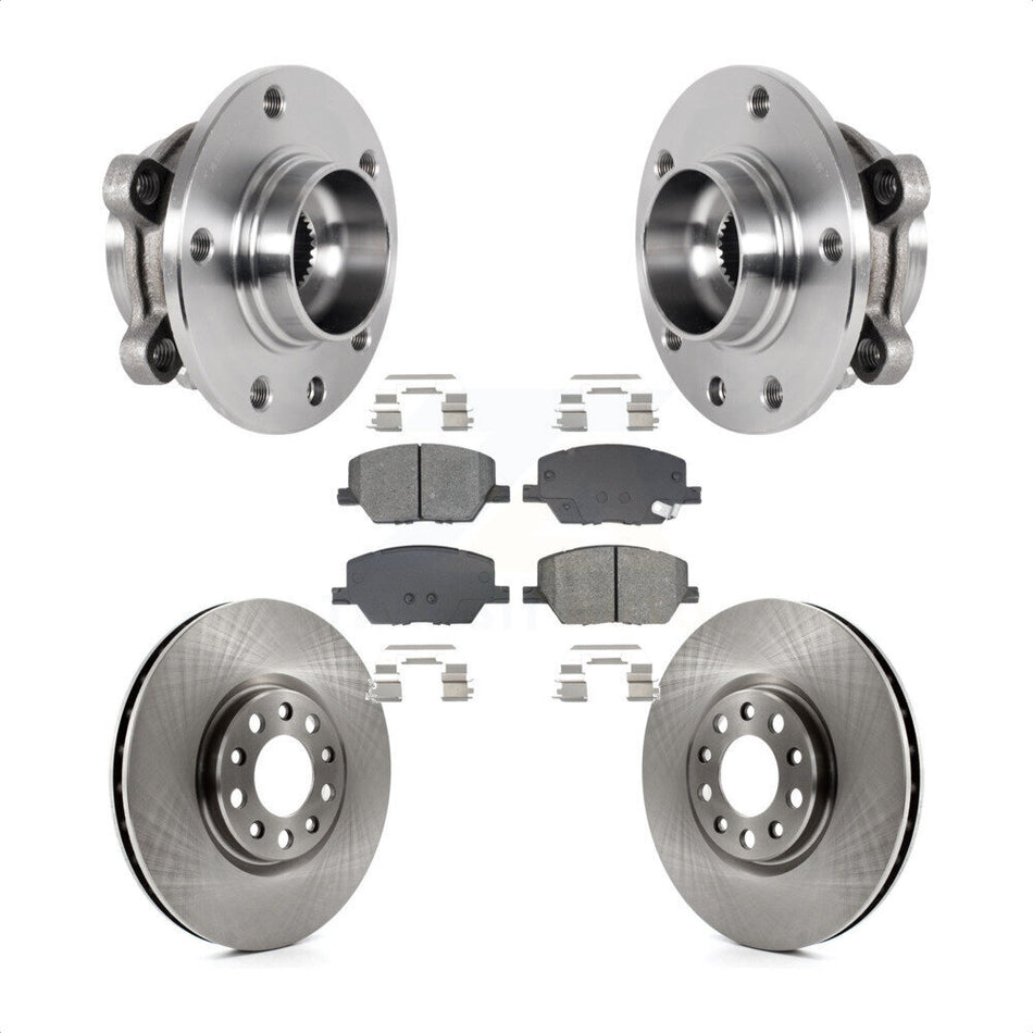 Front Hub Bearing Assembly Disc Brake Rotor & Pad Kit For Jeep Compass Renegade Fiat 500X KBB-128490