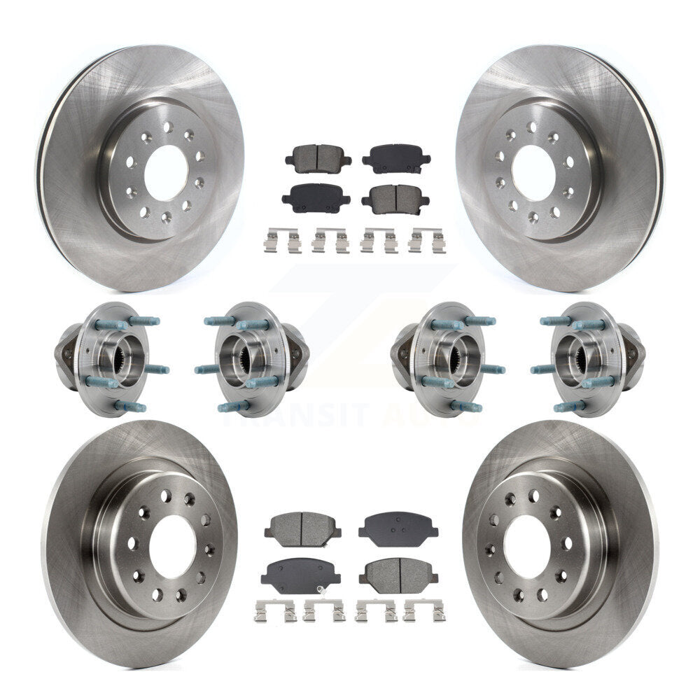 Front Rear Hub Bearing Disc Brake Rotor Pads Kit (10Pc) For Chevrolet Equinox GMC Terrain KBB-128514