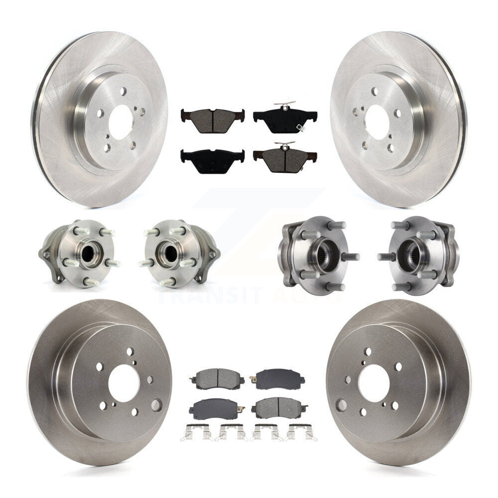 Front Rear Hub Bearing Assembly Disc Brake Rotor And Pads Kit (10Pc) For Subaru Crosstrek KBB-128518