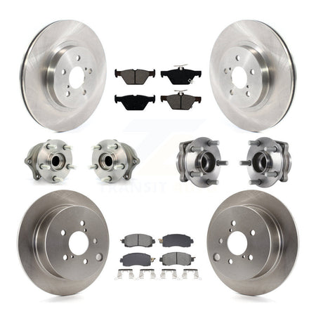 Front Rear Hub Bearing Assembly Disc Brake Rotor And Pads Kit (10Pc) For Subaru Crosstrek KBB-128518
