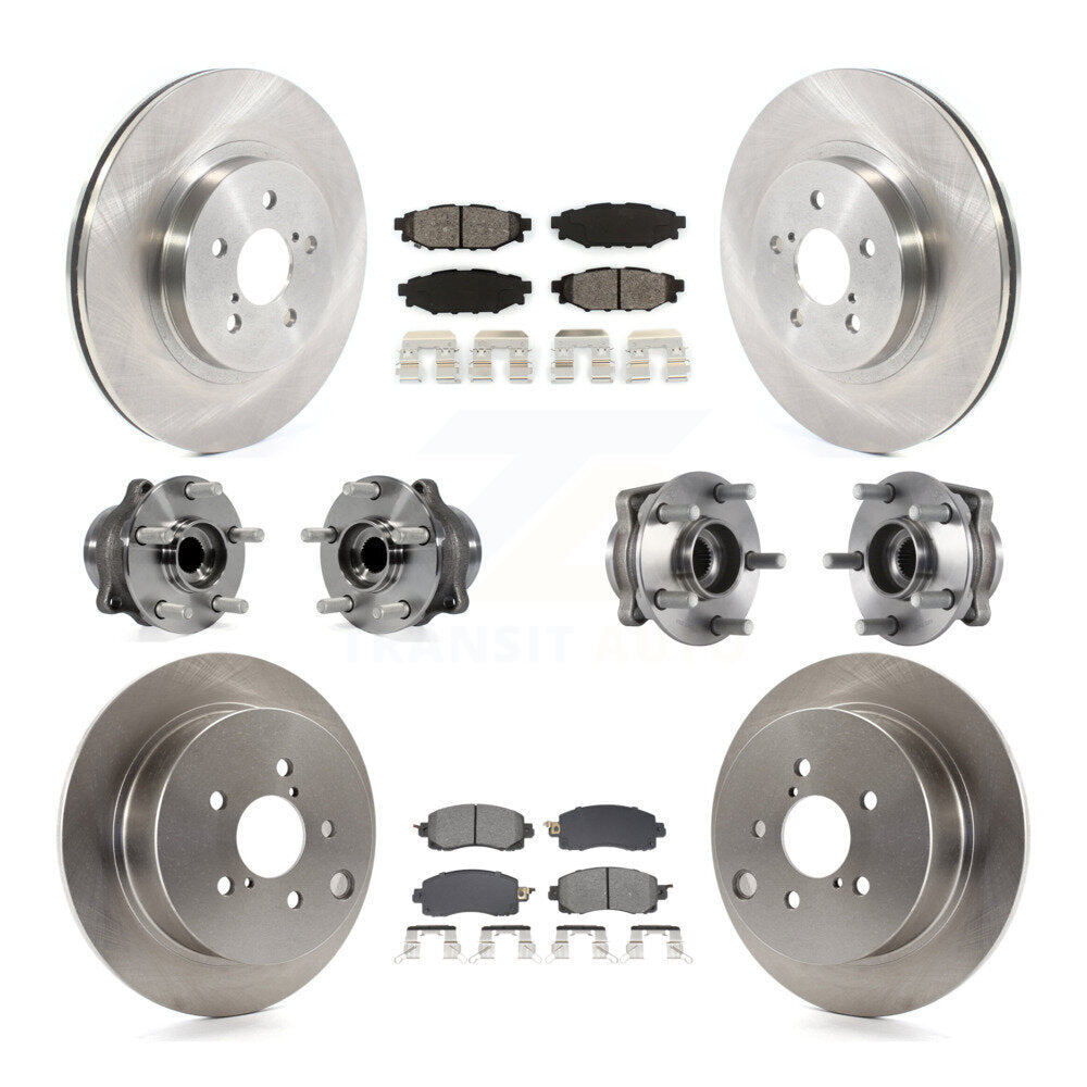 Front Rear Hub Bearing Disc Brake Rotors And Pads Kit (10Pc) For Subaru Crosstrek Impreza KBB-128519