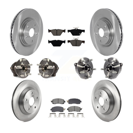 Front Rear Hub Bearing Assembly Disc Brake Rotors And Pads Kit (10Pc) For Subaru Forester KBB-128520