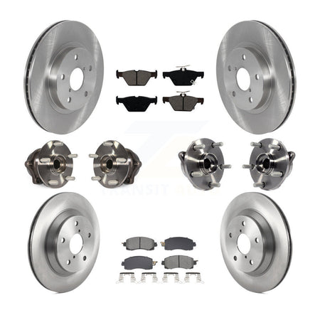 Front Rear Hub Bearing Assembly Disc Brake Rotors And Pads Kit (10Pc) For Subaru Forester KBB-128521