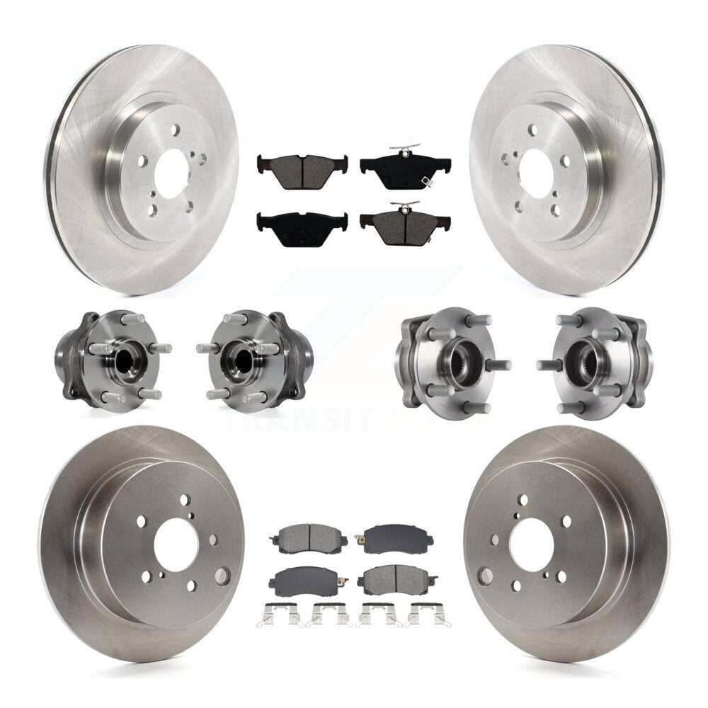 Front Rear Hub Bearing Brake Rotor & Pads Kit (10Pc) For 2020 Subaru Crosstrek GAS engine KBB-128523