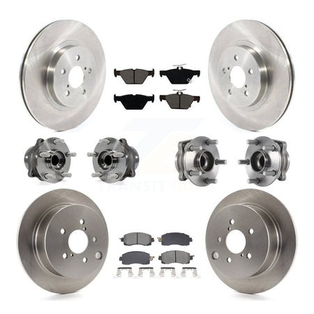Front Rear Hub Bearing Brake Rotor & Pads Kit (10Pc) For 2020 Subaru Crosstrek GAS engine KBB-128523