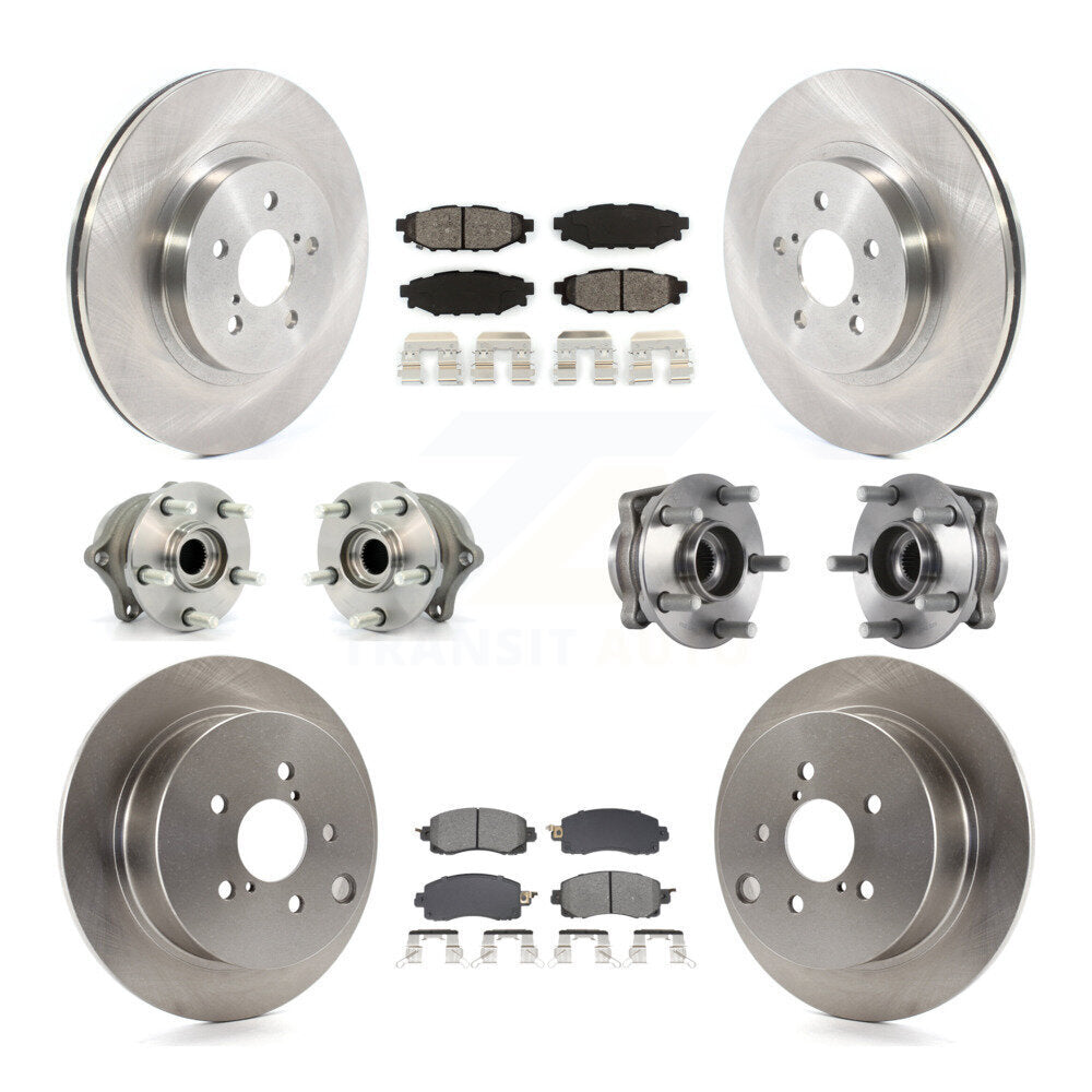 Front Rear Hub Bearing Assembly Disc Brake Rotor And Pads Kit (10Pc) For Subaru Crosstrek KBB-128524