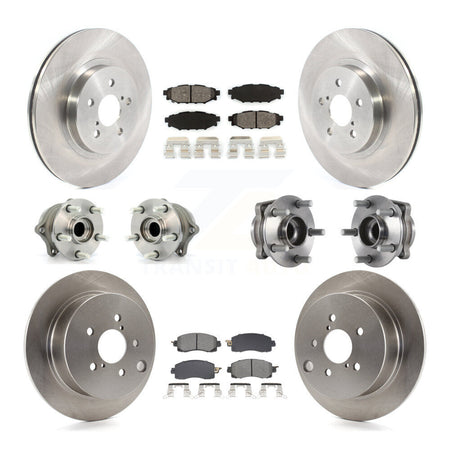 Front Rear Hub Bearing Assembly Disc Brake Rotor And Pads Kit (10Pc) For Subaru Crosstrek KBB-128524