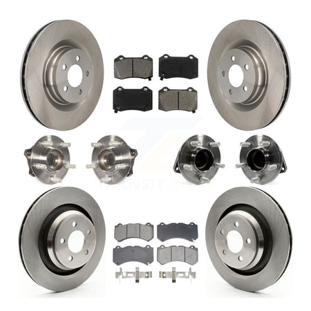Front Rear Hub Bearing Disc Brake Rotors And Pads Kit (10Pc) For Dodge Challenger Charger KBB-128537