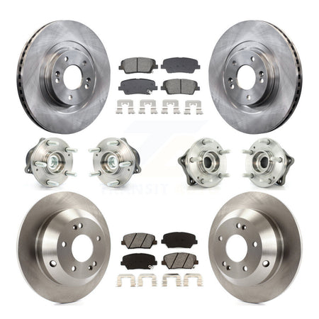 Front Rear Hub Bearing Brake Rotor Pads Kit (10Pc) For Hyundai Santa Fe Sport Kia Sorento KBB-128551