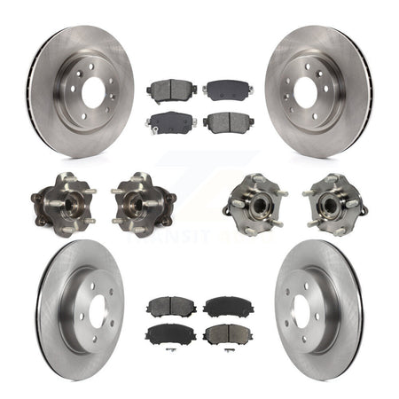 Front Rear Hub Bearing Disc Brake Rotor And Pad Kit (10Pc) For Nissan Rogue Sport Qashqai KBB-128560