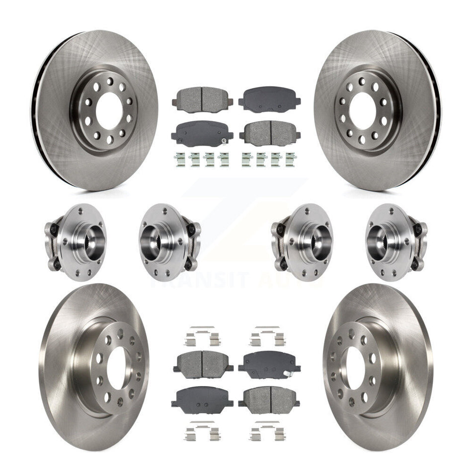 Front Rear Hub Bearings Disc Brake Rotors And Pads Kit (10Pc) For Jeep Renegade Fiat 500X KBB-128569