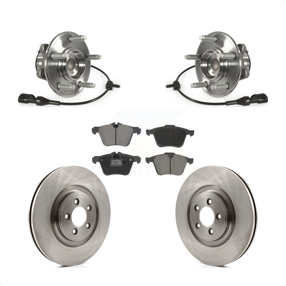 Front Hub Bearing Assembly Disc Brake Rotors And Pads Kit For Jaguar XF XJ XK Super V8 KBB-128575