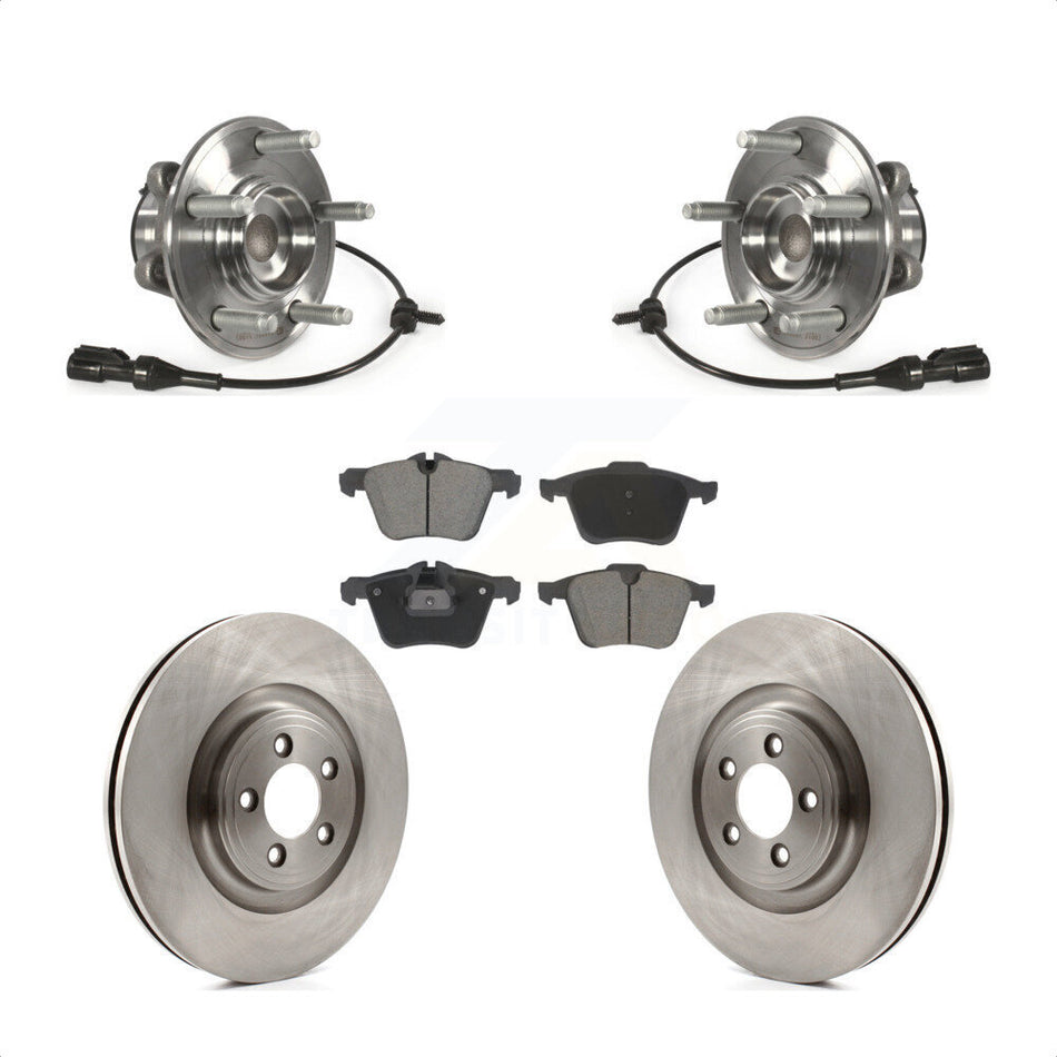 Front Hub Bearing Assembly Disc Brake Rotors And Pads Kit For Jaguar XF XJ XK Super V8 KBB-128575
