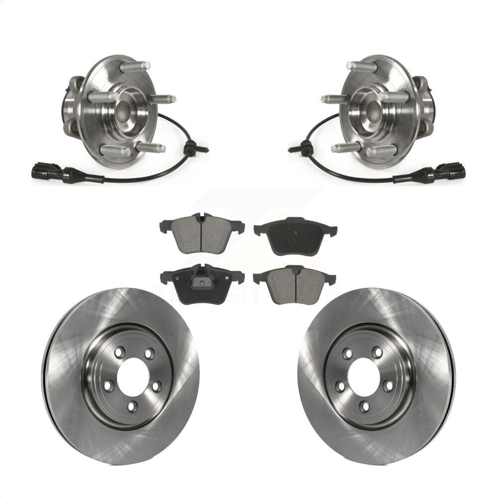 Front Hub Bearing Brake Rotor Pads Kit For 2010 Jaguar XF With 326mm Diameter KBB-128576