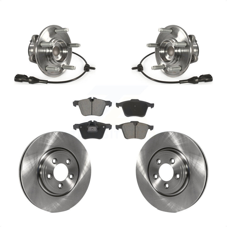 Front Hub Bearing Brake Rotor Pads Kit For 2010 Jaguar XF With 326mm Diameter KBB-128576
