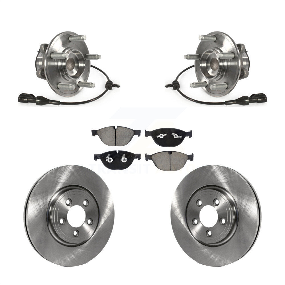 Front Hub Bearing Brake Rotor Pads Kit For 2010 Jaguar XF With 326mm Diameter KBB-128577